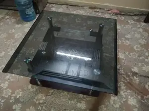 Modern Glass Coffee Table with Square Top and Simple Design