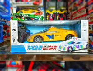 Kids Racing Police Car Toy with Lights and Remote Control