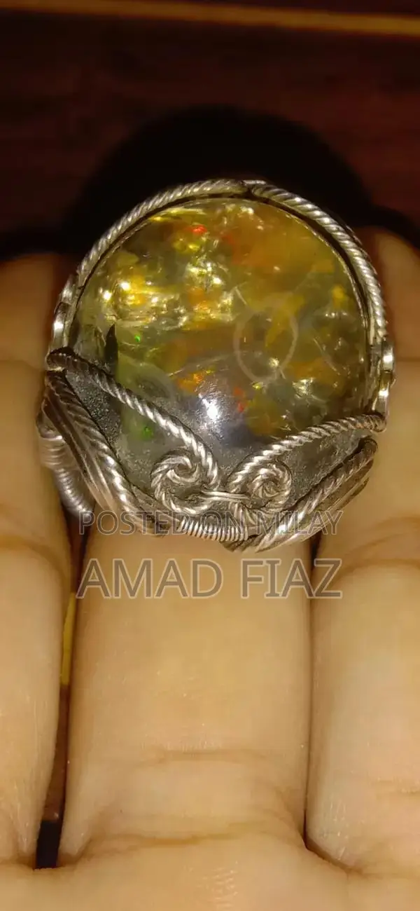 100-Year Ethiopian Transparent Opal Antique Ring