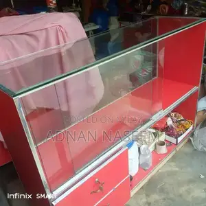 Glass Display Counter with Sliding Doors - 40x55x17 inch