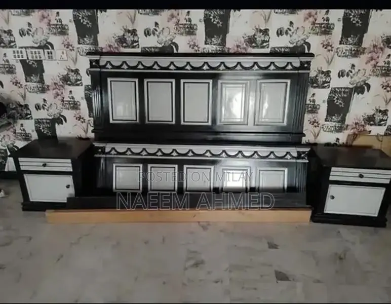 Double Bed Side Table with Mattress Spring