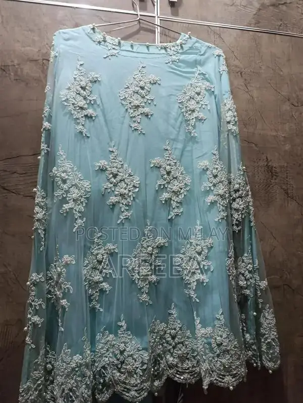 Sky Blue Men's Casual Shirt with Plain Trouser Set