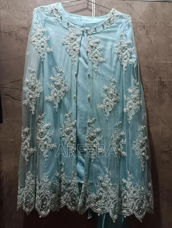 Sky Blue Men's Casual Shirt with Plain Trouser Set