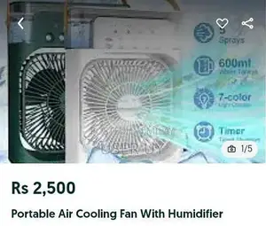 Air Cooling Fan with Built-in Humidifier and Multiple Functions
