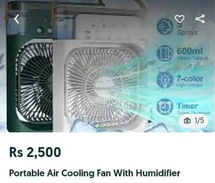 Air Cooling Fan with Built-in Humidifier and Multiple Functions