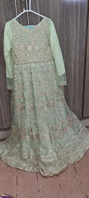 Elegant Bridal Embroided Maxi Dress Full Length Occasion Wear