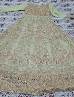 Elegant Bridal Embroided Maxi Dress Full Length Occasion Wear