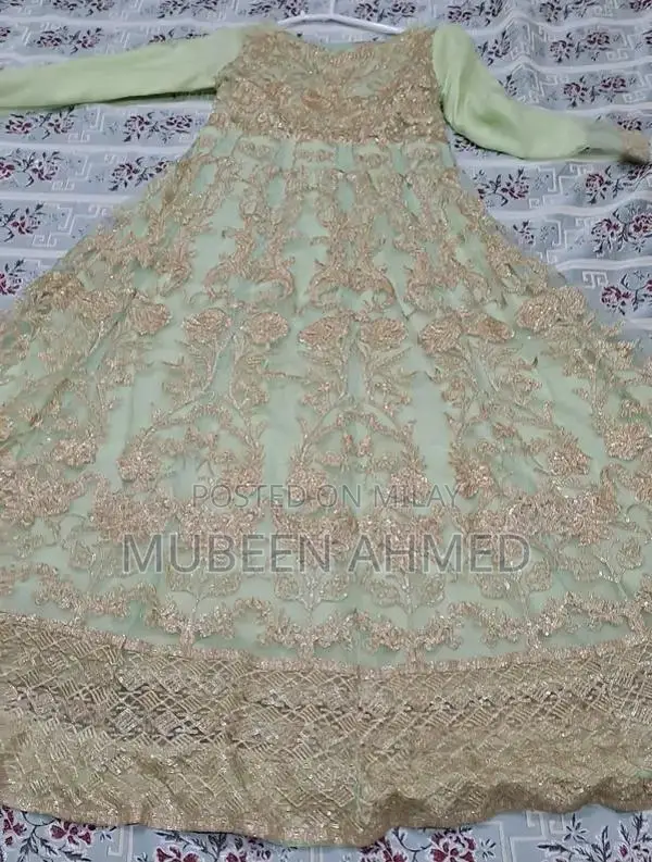 Elegant Bridal Embroided Maxi Dress Full Length Occasion Wear