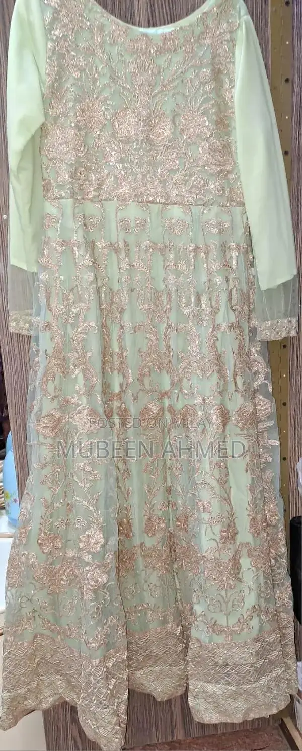 Elegant Bridal Embroided Maxi Dress Full Length Occasion Wear