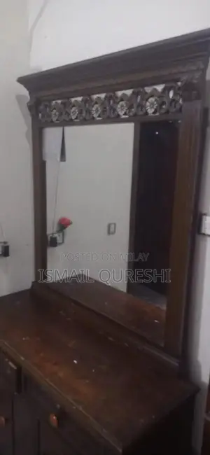 Wooden Dressing Table with Mirror - Minor Repairs Needed