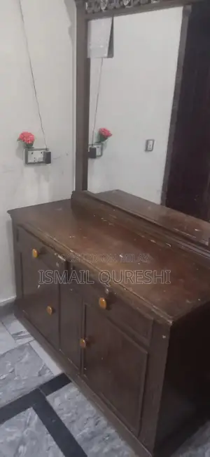 Wooden Dressing Table with Mirror - Minor Repairs Needed