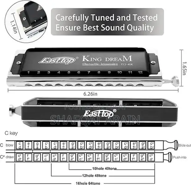 EASTTOP Professional Chromatic Harmonica 48-Key Mouth Organ