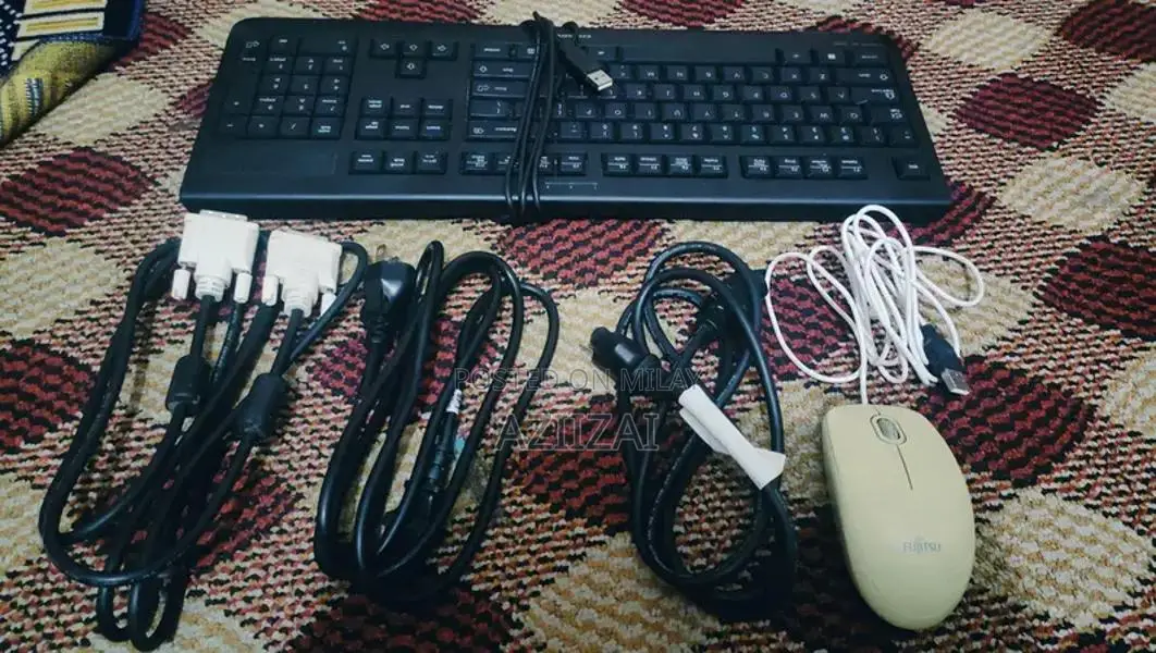 24-Inch Computer Monitor Full Setup with Keyboard and Mouse