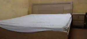 Double Bed Frame with Foam Mattress and Side Tables