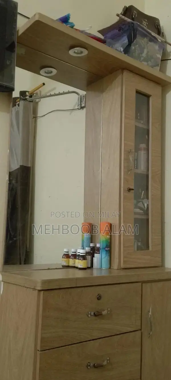 Double Bed Frame with Foam Mattress and Side Tables