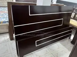 Black Floor Fitting Double Bed - King Size Wooden Frame