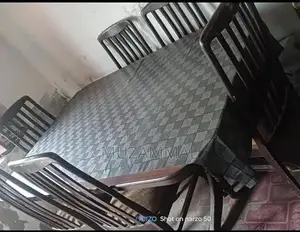 Photo - Dining Table with Six Chairs - Full Size Wooden Dining Set