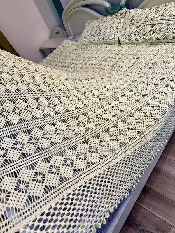 Handmade Crochet Qureshia Bed Sheet - Soft and Pure Textile