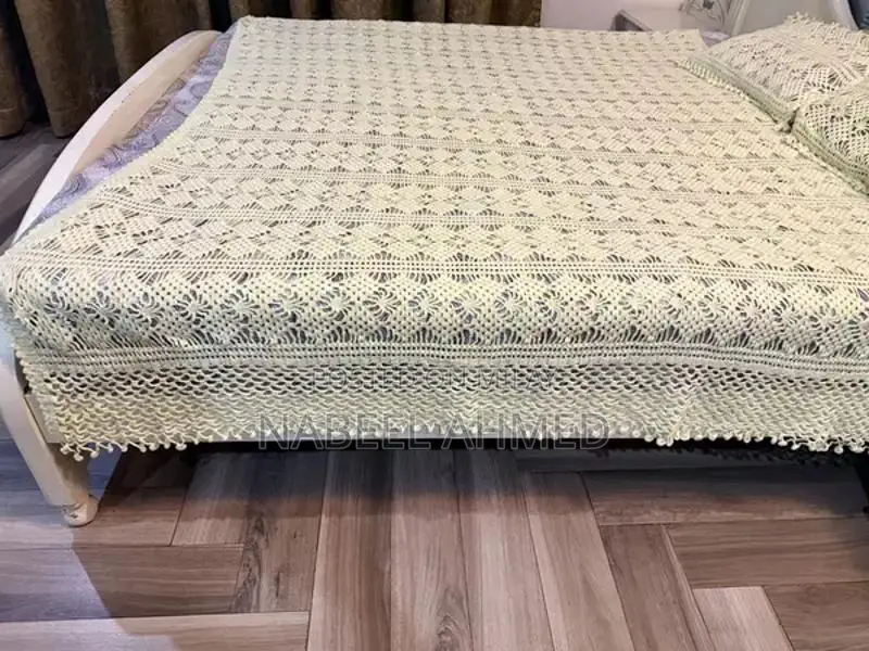 Handmade Crochet Qureshia Bed Sheet - Soft and Pure Textile