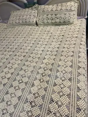 Handmade Crochet Qureshia Bed Sheet - Soft and Pure Textile