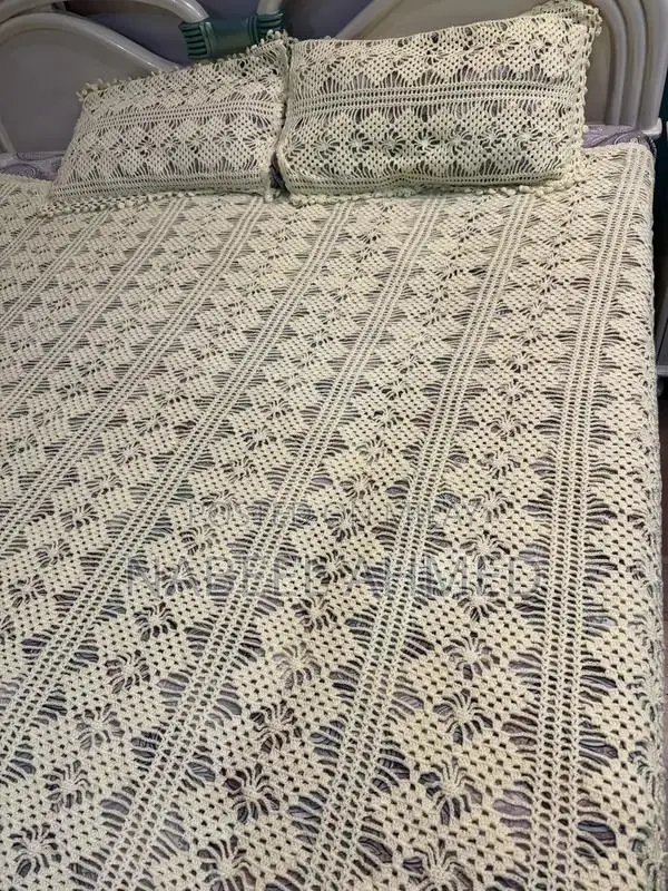 Handmade Crochet Qureshia Bed Sheet - Soft and Pure Textile