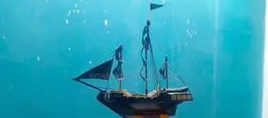 Photo - Handcrafted Black Pearl Wooden Ship Model Showpiece