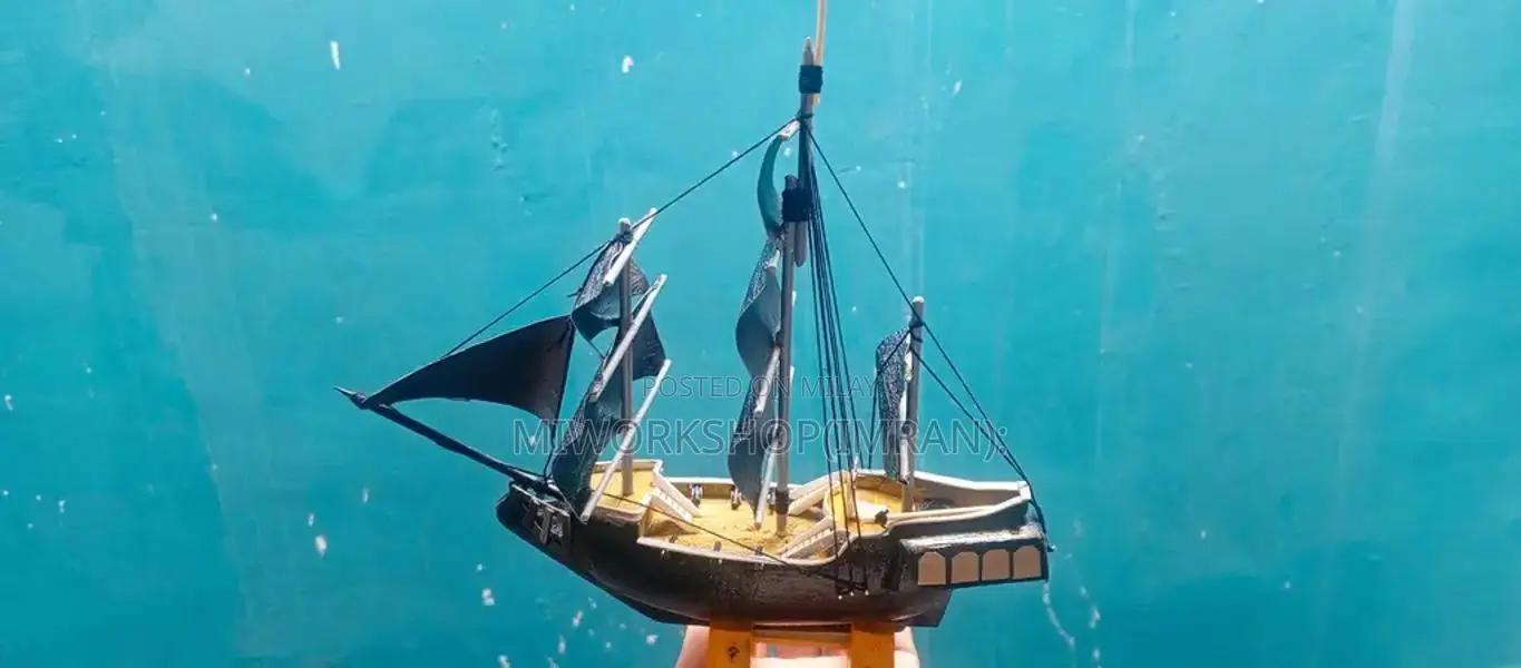 Handcrafted Black Pearl Wooden Ship Model Showpiece