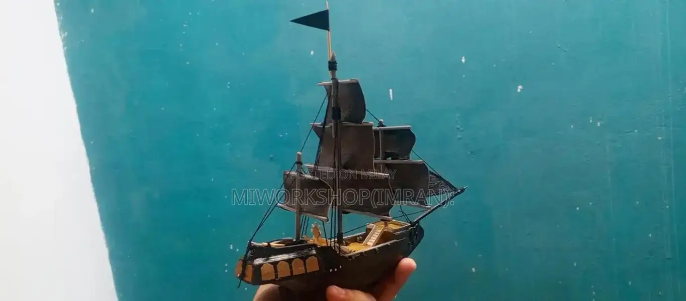 Handcrafted Black Pearl Wooden Ship Model Showpiece