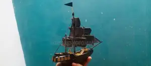 Handcrafted Black Pearl Wooden Ship Model Showpiece