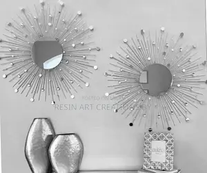 Handmade Golden Sunburst Decorative Wall Mirror Set