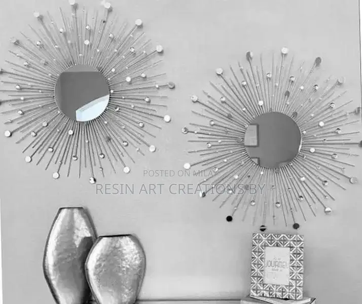 Handmade Golden Sunburst Decorative Wall Mirror Set