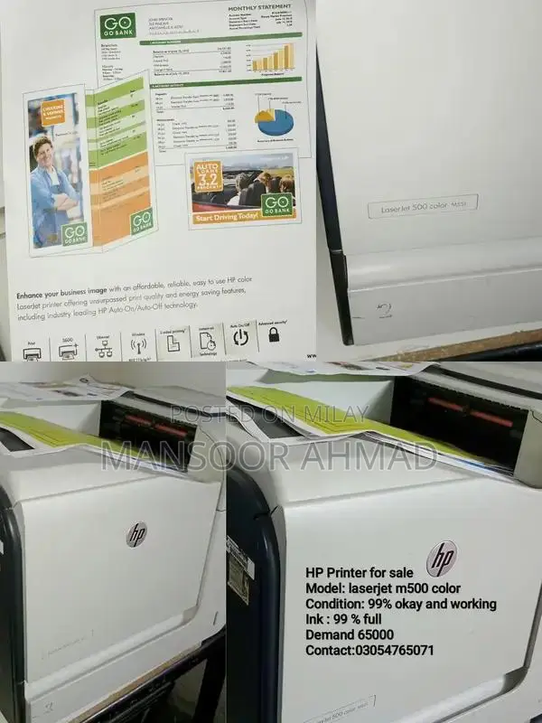 HP Core i3 Laptop with Color Printer and Multimedia Projector