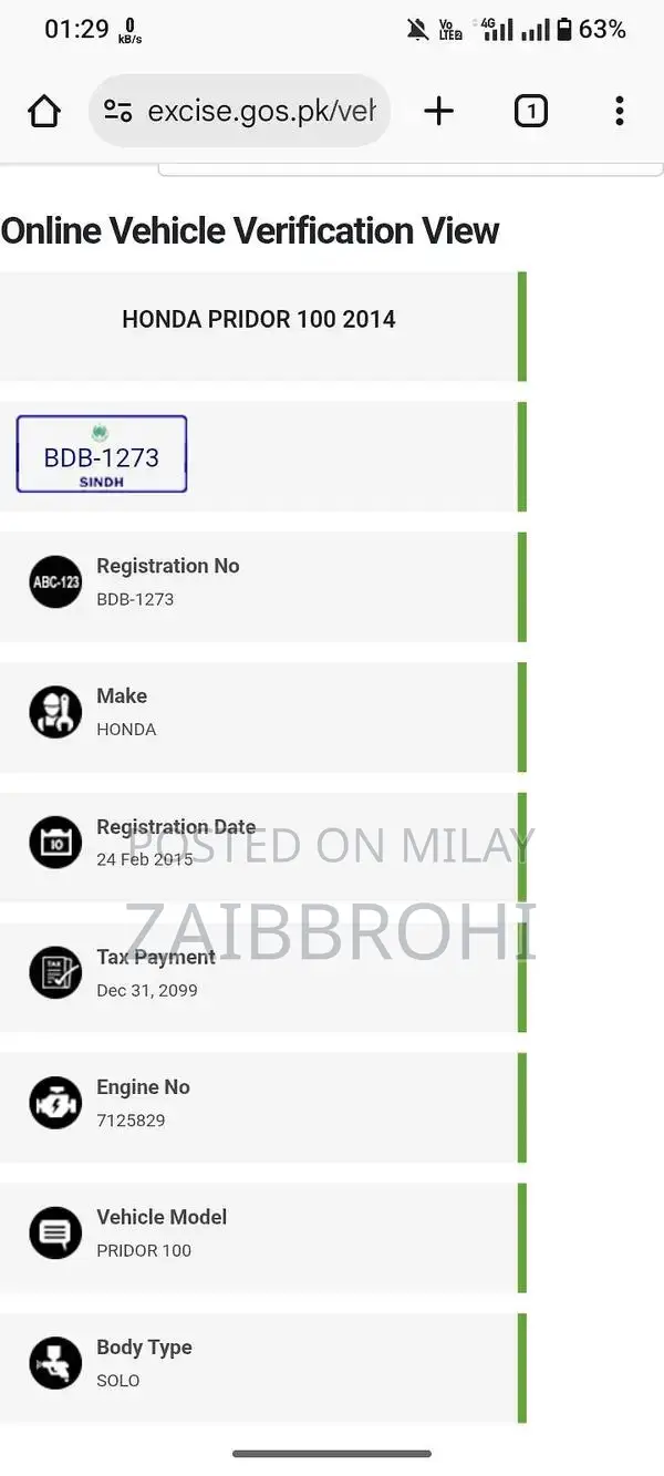 Honda Prider 100cc Motorcycle - 2015 Model