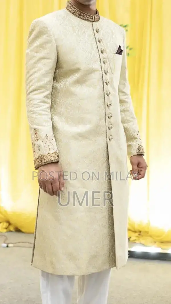 Elegant Shewani Wedding Dress with Khusa and Turban