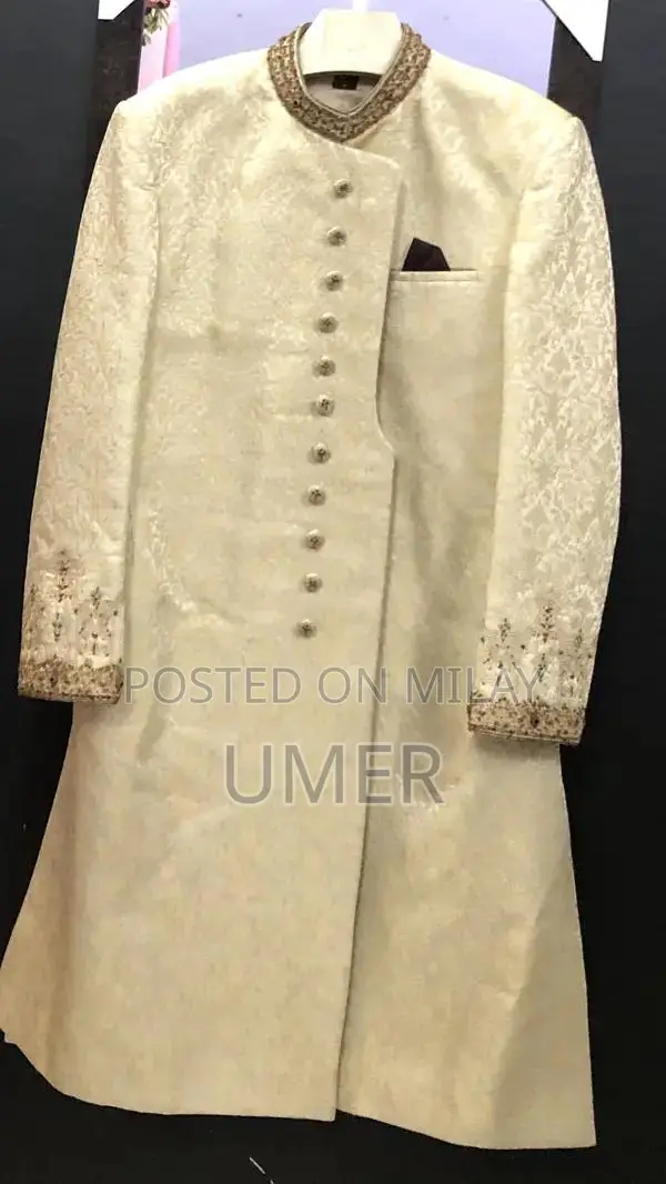 Elegant Shewani Wedding Dress with Khusa and Turban