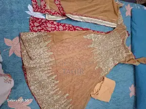 3-Piece Heavy Work Full Length Frock with Jamawar Inner