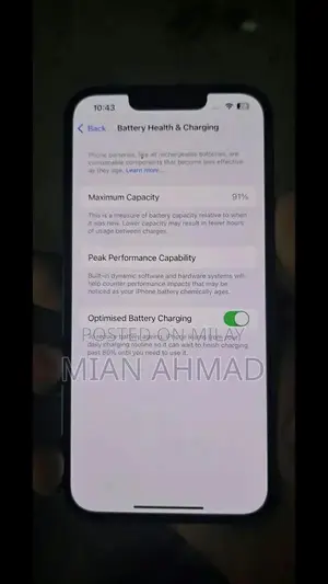 Navy Blue iPhone 13 Smartphone with High Battery Health