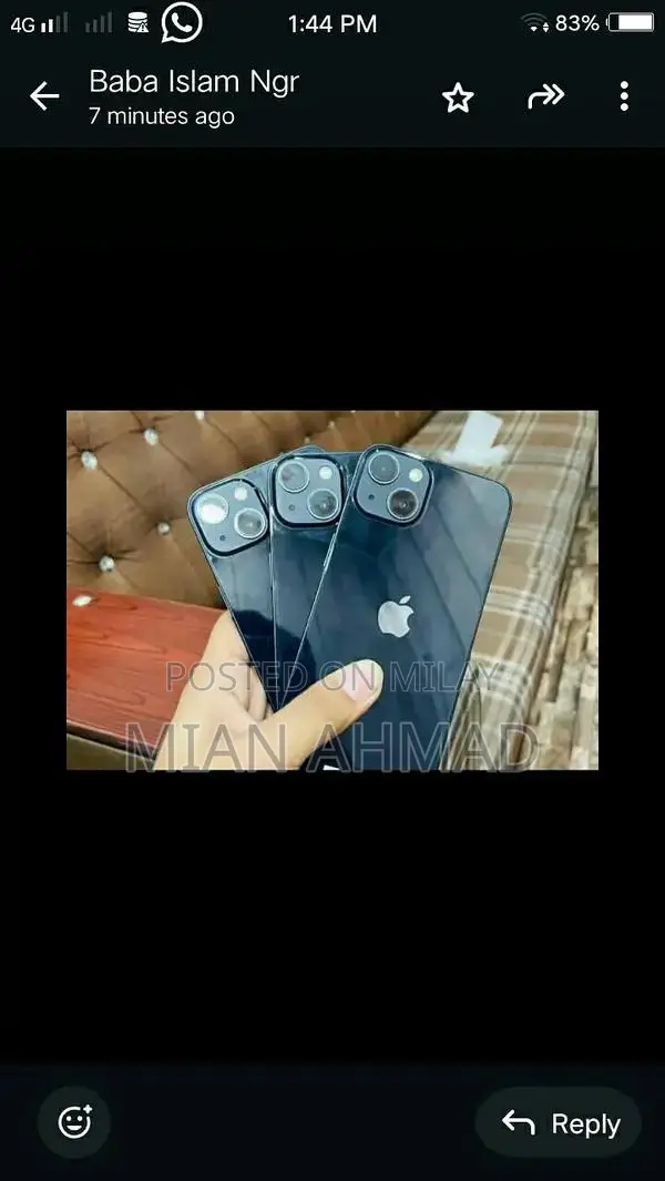 Navy Blue iPhone 13 Smartphone with High Battery Health