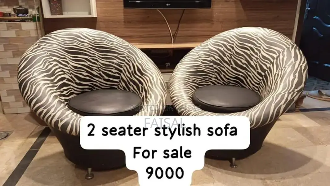 Two Sofa Sets - Black and White, Brown Colors
