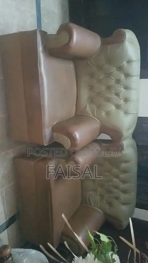 Two Sofa Sets - Black and White, Brown Colors