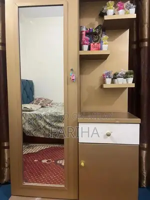 Classic Wooden Dressing Table with Wall-Mounted Storage