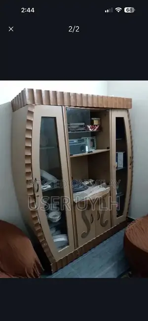 Photo - Stylish Wood Room Divider with Glass Panels