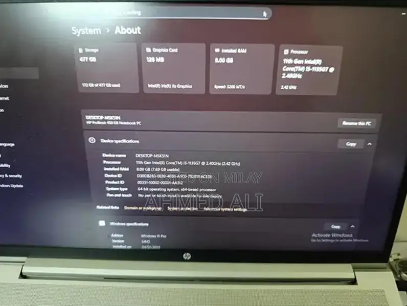 HP ProBook 450 G8 Laptop - 11th Gen Intel i5, 8GB RAM, 500GB SSD