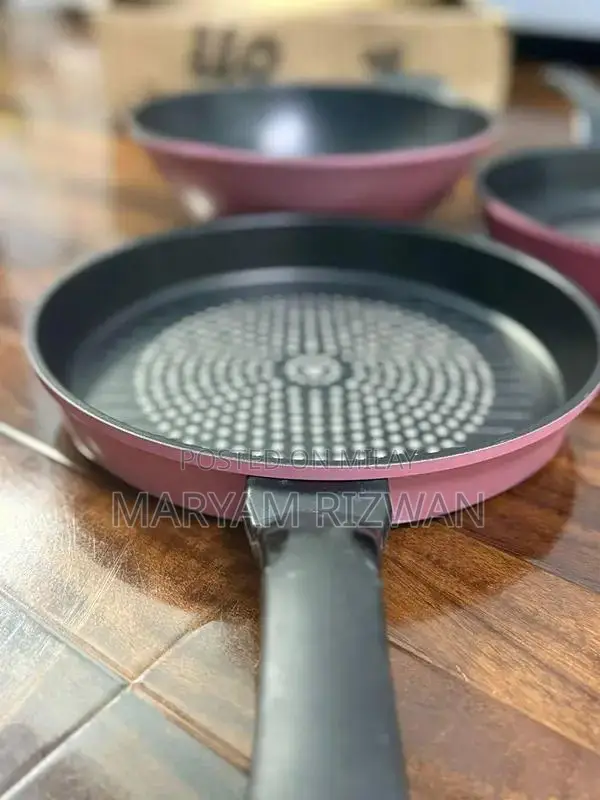 3-Piece Pink Die Cast Non-Stick Cookware Set