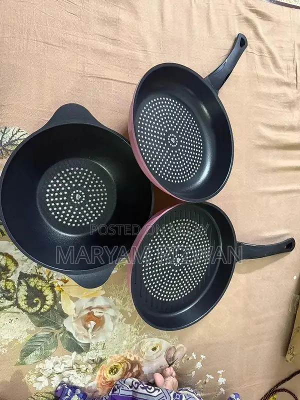 3-Piece Pink Die Cast Non-Stick Cookware Set