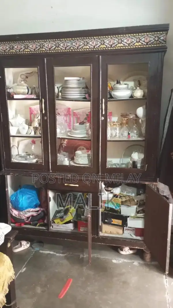 Wooden Showcase and Wardrobe Set - Classic Furniture Piece