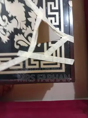 Wooden Table with Damaged Side Mirror