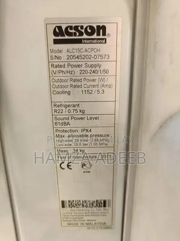 Acson 1 Ton Split Air Conditioner with Remote and Installation Kit