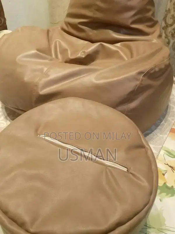 Leather Bean Bag Set Furniture Seating