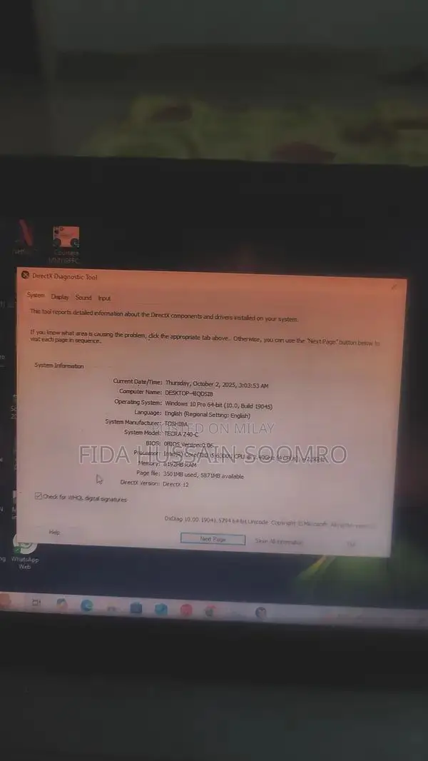 Business Laptop Core i5 6th Gen 14" 256GB SSD 8GB RAM